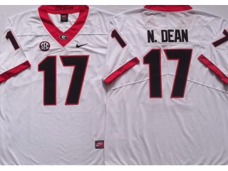 Georgia Bulldogs #17 Nakobe Dean Limited Jersey White 