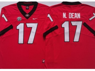 Georgia Bulldogs #17 Nakobe Dean Limited Jersey Red 