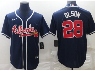 Nike Atlanta Braves #28 Matt Olson Cool Base Jersey Blue