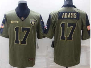 Las Vegas Raiders #17 Davante Adams 2021 Salute To Service Jersey Green