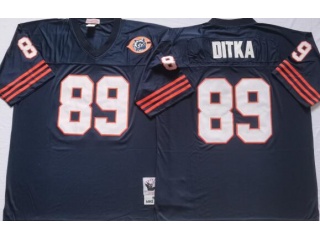 Chicago Bears #89 Mike Ditka With Big Number Throwback Jersey Blue