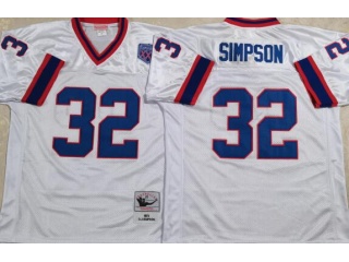 Buffalo Bills #32 O.J. Simpson Throwback 75th Jerseys White