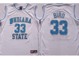 Indiana State Sycamores #33 Larry Bird Jerseys White
