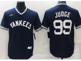 New York Yankees #99 Aaron Judge Throwback Jersey Blue