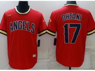 Nike Los Angeles Angels #17 Shohei Ohtani Red Throwback Jersey Red