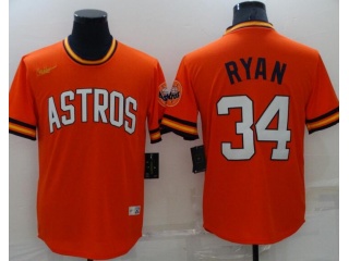 Nike Houston Astros #34 Nolan Ryan Throwback Jersey Orange