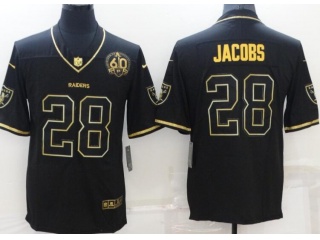 Nike Oakland Raiders #28 Josh Jacobs limited Jersey Black Golden