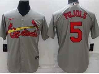 Nike St. Louis Cardinals #5 Albert Pujols Cool Base Jersey Grey