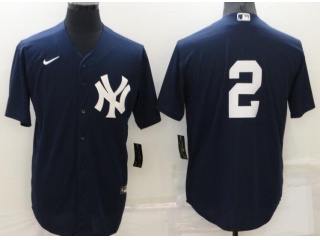 Nike New York Yankee #2 Cool Base Jersey Blue