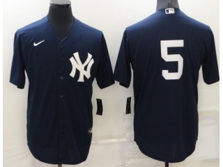 Nike New York Yankee #5 Cool Base Jersey Blue