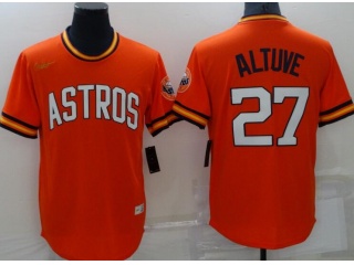 Nike Houston Astros #27 Jose Altuve Throwback Jersey Orange