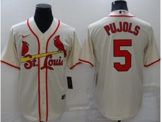 Nike St. Louis Cardinals #5 Albert Pujols Cool Base Jersey Cream 