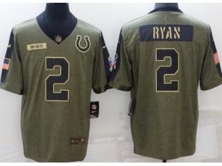 Indianapolis Colts #2 Matt Ryan 2021 Salute To Service Jersey Green