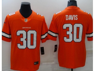 Denver Broncos #30 Terrell Davis Color Rush Vapor Limited Jersey Orange
