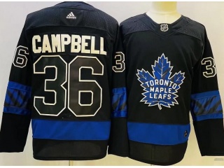 Adidas Toronto Maple Leafs #36 Jack Campbell 3rd Jersey Black