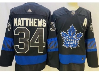 Adidas Toronto Maple Leafs #34 Auston Matthews 3rd Jersey Black