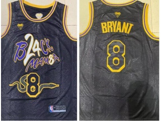 Los Angeles Lakers #8 Kobe Bryant Mamba Snake City Jersey Black