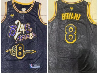 Los Angeles Lakers #8 Kobe Bryant Mamba Snake City Jersey Black 