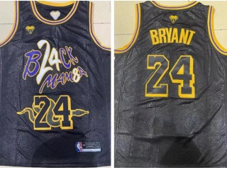Los Angeles Lakers #24 Kobe Bryant Mamba Snake City Jersey Black