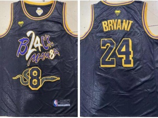 Los Angeles Lakers #8/24 Kobe Bryant Mamba Snake City Jersey Black