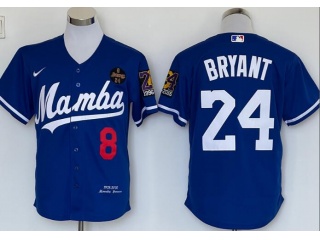 Los Angeles Dodgers #8/24 Kobe Bryant Mamba Cool Base Jersey Blue