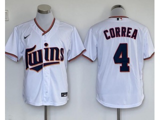 Nike Minnesota Twins #4 Carlos Correa Cool Base Jersey White