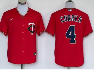 Nike Minnesota Twins #4 Carlos Correa Cool Base Jersey Red