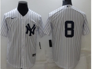 Nike New York Yankee #8 Cool Base Jersey White