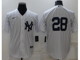 Nike New York Yankee #28 Cool Base Jersey White