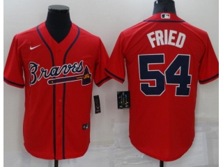 Nike Atlanta Braves #54 Max Fried Cool Base Jersey Red