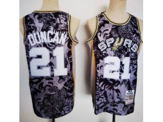 San Antonio Spurs #21 Tim Duncan Throwback Year City Jersey Black