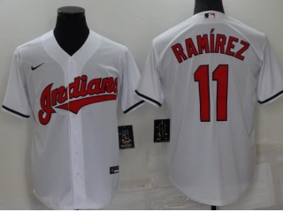 Nike Cleveland Indians #11 Jose Ramirez Cool Base Jersey White