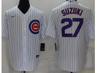 Nike Chicago Cubs #27 Seiya Suzuki Cool Base Jersey White