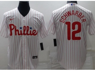 Nike Philadelphia Phillies #12 Schwarber Cool Base Jersey White
