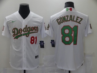 Nike Los Angeles Dodgers #81 Victor Gonzalez Mexican Flexbase Jersey White 