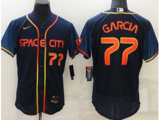 Nike Houston Astros #77 Luis Garcia Space City Flexbase Jersey Blue