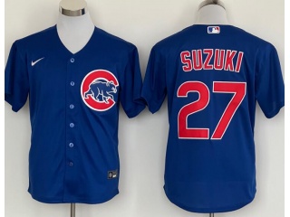 Nike Chicago Cubs #27 Seiya Suzuki Cool Base Jersey Blue