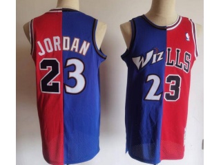 Washington Wizards & Chicago Bulls #23 Michael Jordan Split Jeresey Blue White