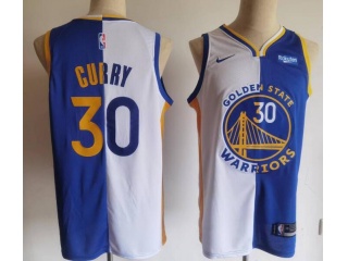 Golden State Warriors #30 Stephen Curry Split Jeresey Blue White