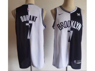 Brooklyn Nets #7 Kevin Durant Split Jeresey Blue White