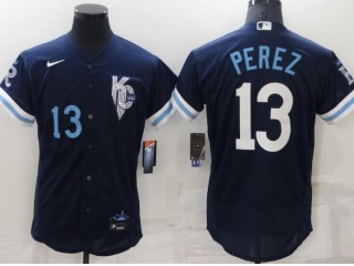 Kansas City Royals #13 Salvador Perez City Flexbase Jersey Blue