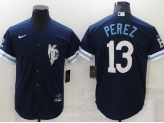 Kansas City Royals #13 Salvador Perez City Cool Base Jersey Blue