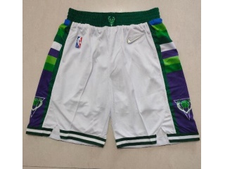 Milwaukee Bucks 75th Shorts White