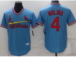 Nike St. Louis Cardinals #4 Yadier Molina Throwback Jersey Blue