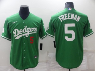 Nike Los Angeles Dodgers #5 Freddie Freeman Cool Base Jersey Green