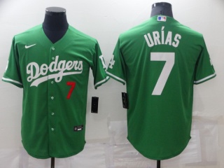 Nike Los Angeles Dodgers #7 Julio Urias Cool Base Jersey Green