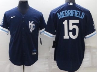 Nike Kansas City Royals #15 Whit Merrifield City Cool Base Jersey Blue 