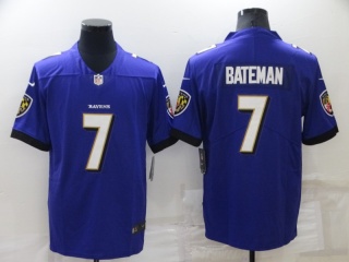 Baltimore Ravens #7 Rashod Bateman Vapor Limited Jersey Purple