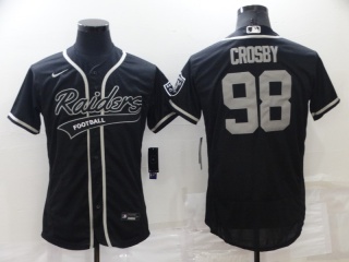 Las Vegas Raiders #98 Maxx Crosby Flexbase MLB Baseball Jersey Black