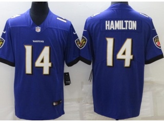 Baltimore Ravens #14 Kyle Hamilton Vapor Limited Jersey Purple 